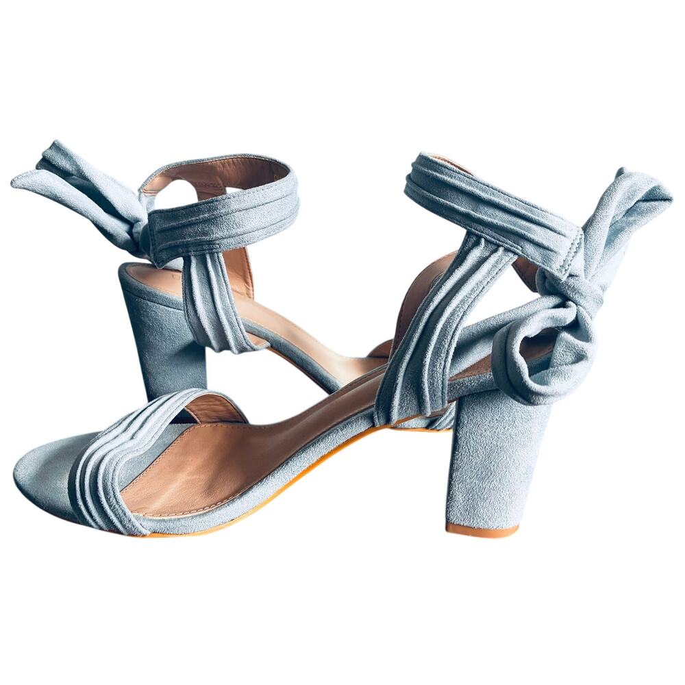 Suede Look Chunky Heel Strappy Shoe Sandal Women's 11